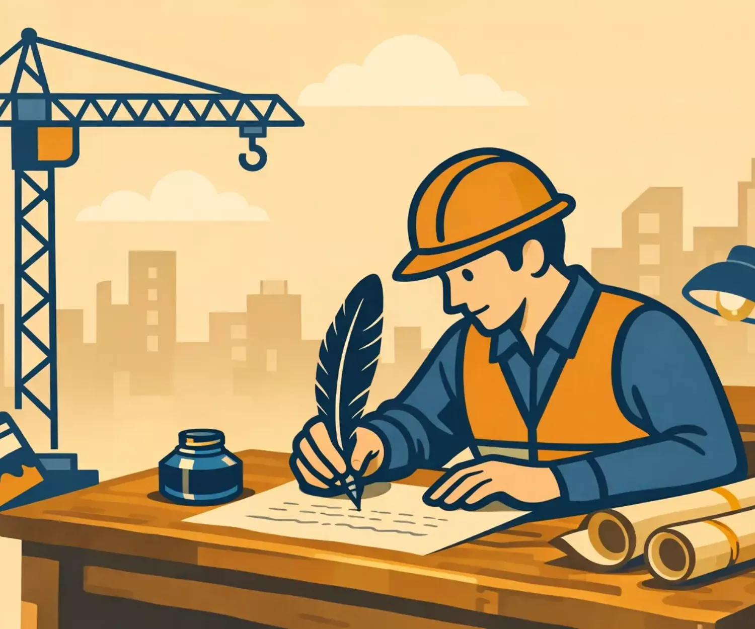Conducteur de travaux qui écrit