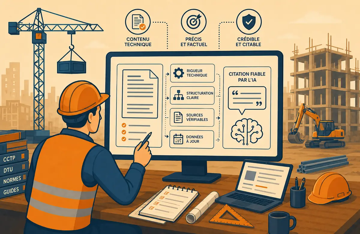 Document technique BTP analysé par un assistant d’intelligence artificielle